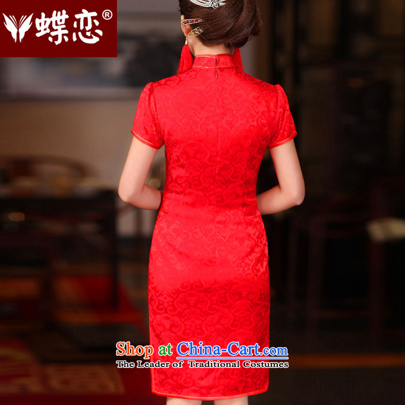 Butterfly Lovers 2015 Autumn new stylish bride toasting champagne, improved service wedding dress retro CHINESE CHEONGSAM red - new pre-sale 20 days out of the land of the sphenoid XL, , , , shopping on the Internet