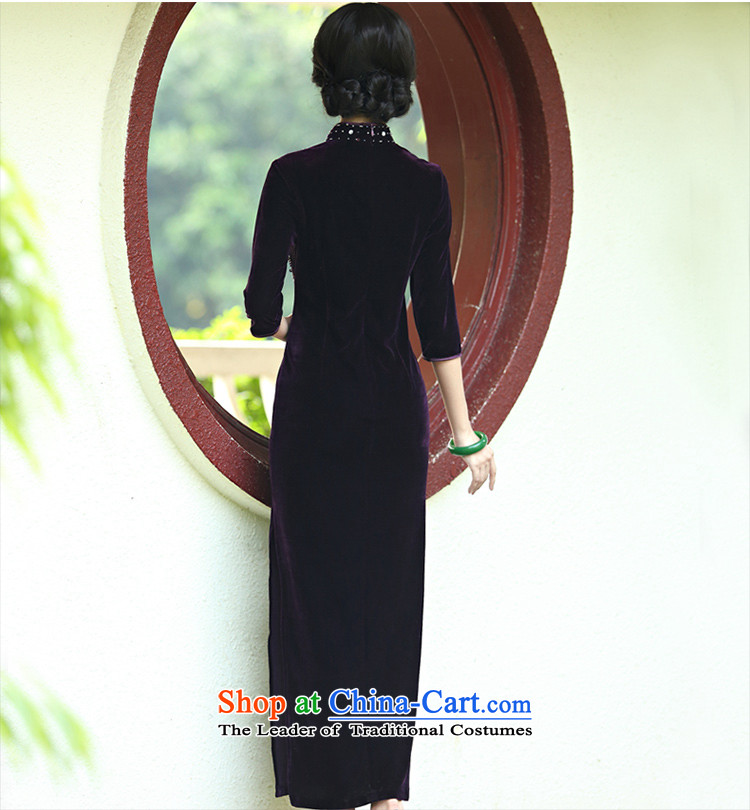 Middle-aged ladies wedding dress noble mother Kim velvet cheongsam long skirt improvement in spring and summer retro purple cuff XL Photo, prices, brand platters! The elections are supplied in the national character of distribution, so action, buy now enjoy more preferential! As soon as possible.