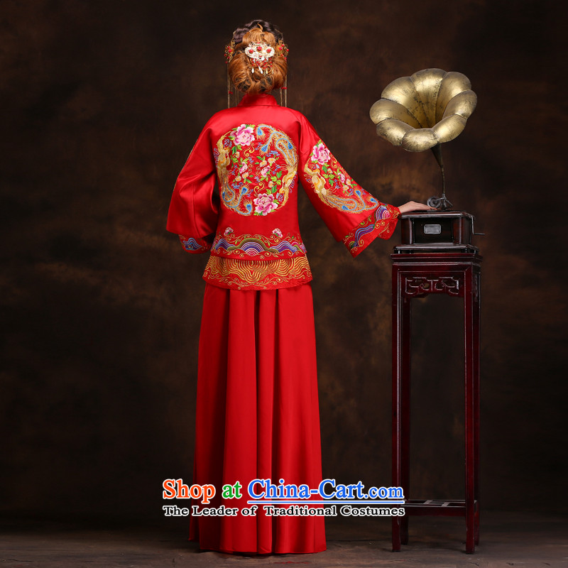 Syria red bows service hour embroidery longfeng use 2015 new autumn and winter clothing bridal dresses Sau Wo Chinese wedding dress retro cheongsam wedding dresses , Syria has been pressed time shopping on the Internet
