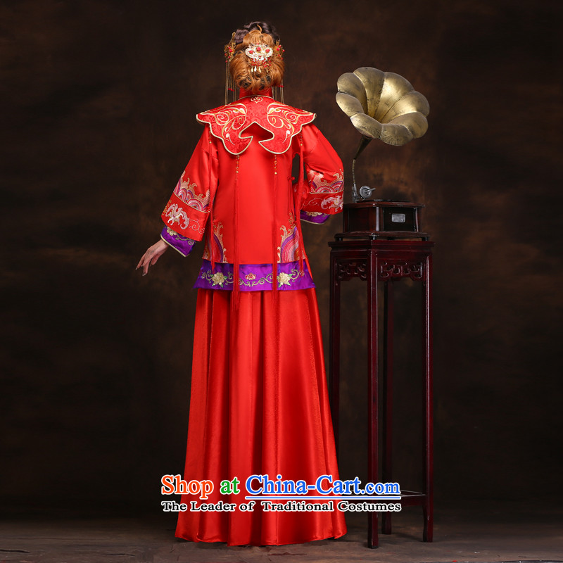 Large red-soo time Syrian Wo service use the dragon 2015 autumn and winter new bride Chinese Dress costume bows Cherrie Ying marriage solemnisation wedding gown XL, Syria has been pressed time shopping on the Internet
