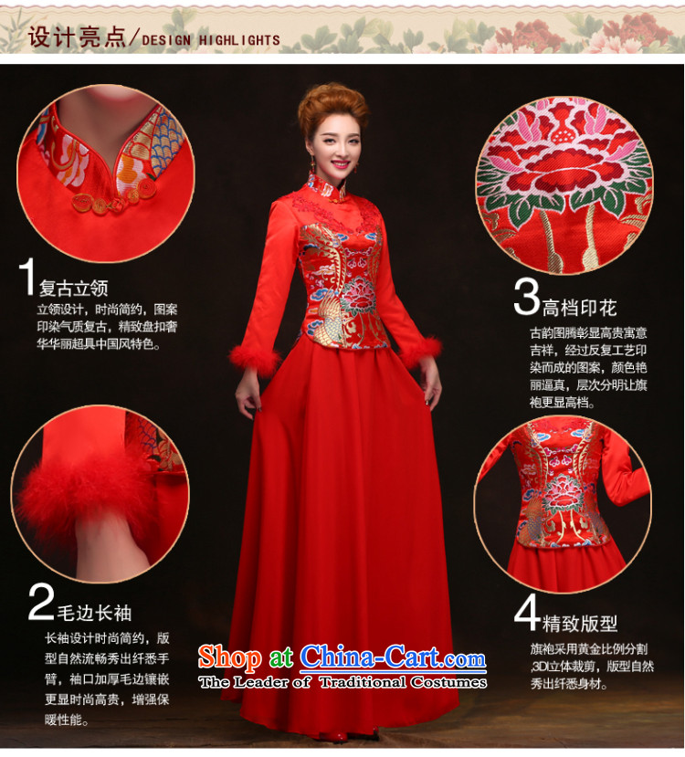The Syrian Chinese qipao time improvement of autumn and winter 2015 new bride bows wedding dresses thick warm longfeng use M picture, prices, brand platters! The elections are supplied in the national character of distribution, so action, buy now enjoy more preferential! As soon as possible.