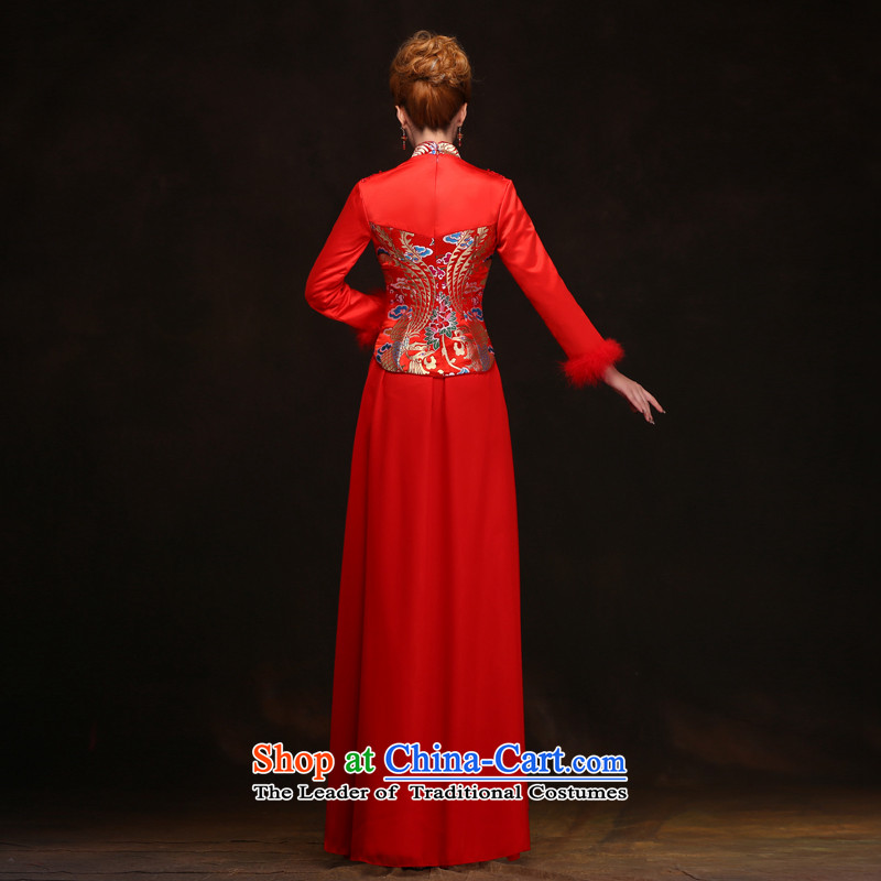 The Syrian Chinese qipao time improvement of autumn and winter 2015 new bride bows wedding dresses thick warm longfeng use M Time Syrian shopping on the Internet has been pressed.