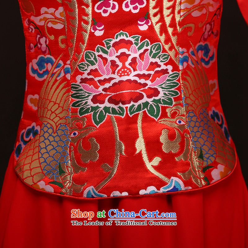 The Syrian Chinese qipao time improvement of autumn and winter 2015 new bride bows wedding dresses thick warm longfeng use M Time Syrian shopping on the Internet has been pressed.