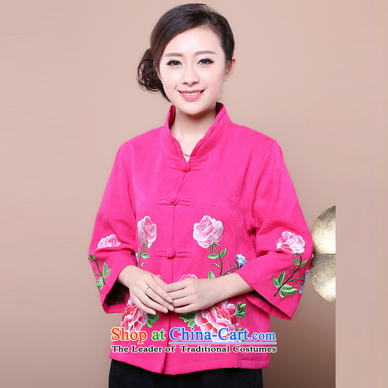 In 2015, Mrs talks older mother load autumn and winter female relaxd stylish cotton jacquard Tang Jacket Kit can sell the red kit XXXXL, talks-sook (liangshu) , , , shopping on the Internet
