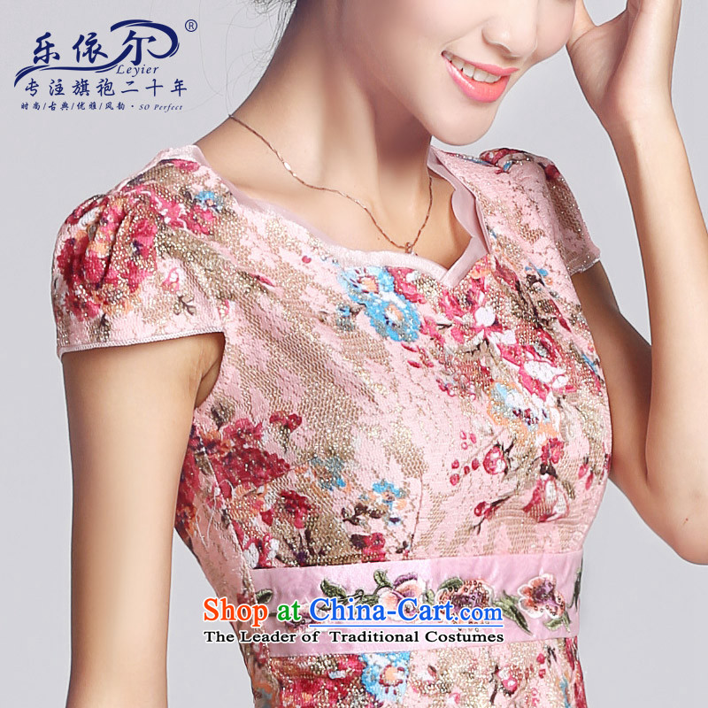 In accordance with the American lady's classical antique flower embroidery daily qipao cheongsam dress short spring New Sau San improved green L, in accordance with the (leyier Lok) , , , shopping on the Internet
