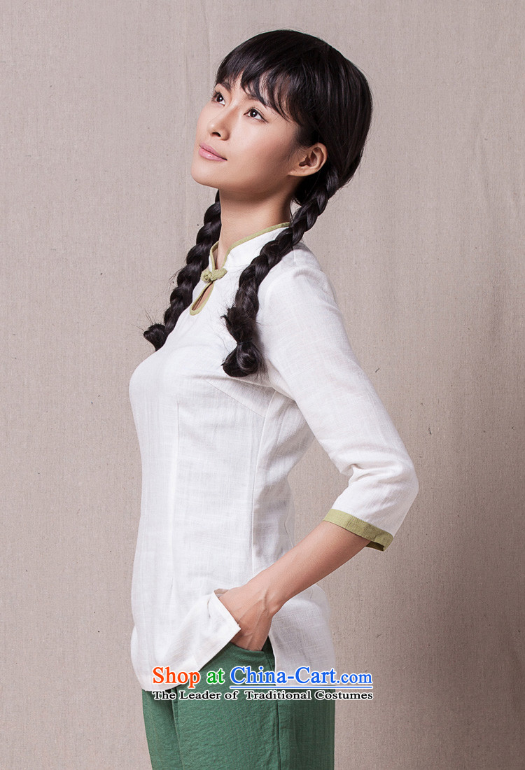 Azzu defense (azouari) spring China wind improved Han-Dress Shirt 7 cuff qipao Sau San comfortable resident tea master Tea Service White M picture, prices, brand platters! The elections are supplied in the national character of distribution, so action, buy now enjoy more preferential! As soon as possible.