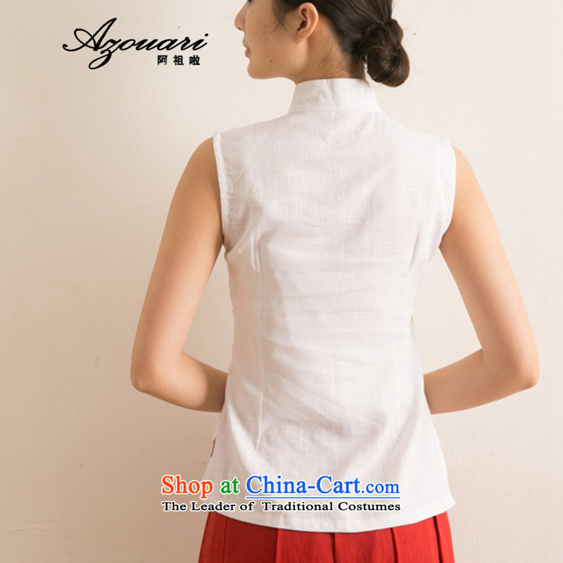 Azzu (azouari) defense improved Chinese body sleeveless T-shirt female qipao qipao shirt , high-quality white L (AZOUARI azzu) , , , shopping on the Internet