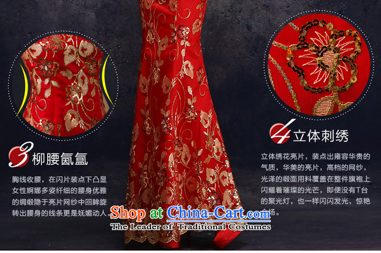 7 7 color tone 2015 new bride dress red packets transmitted to retro marriage shoulder length of Qipao Q003 crowsfoot improved RED M 2 ft 1) picture waistline, prices, brand platters! The elections are supplied in the national character of distribution, so action, buy now enjoy more preferential! As soon as possible.