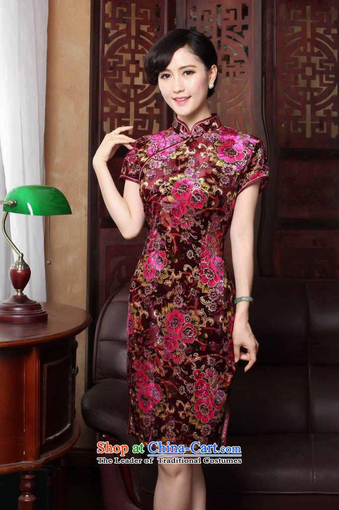 Figure for summer flowers new women's dresses retro collar cheongsam dress dress velvet Sau San short-sleeved improved qipao Tomoko spend M picture, prices, brand platters! The elections are supplied in the national character of distribution, so action, buy now enjoy more preferential! As soon as possible.
