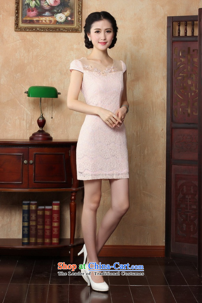 Dan smoke summer new women's day-to-day personal sense of beauty package and tight short, lace cheongsam dress suit small skirt light blue M picture, prices, brand platters! The elections are supplied in the national character of distribution, so action, buy now enjoy more preferential! As soon as possible.
