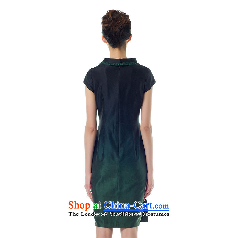 Wooden spring of 2015 really new cloud of incense yarn embroidery short cheongsam dress 21822 Female Sau San 14 M, dark green wooden really a , , , shopping on the Internet