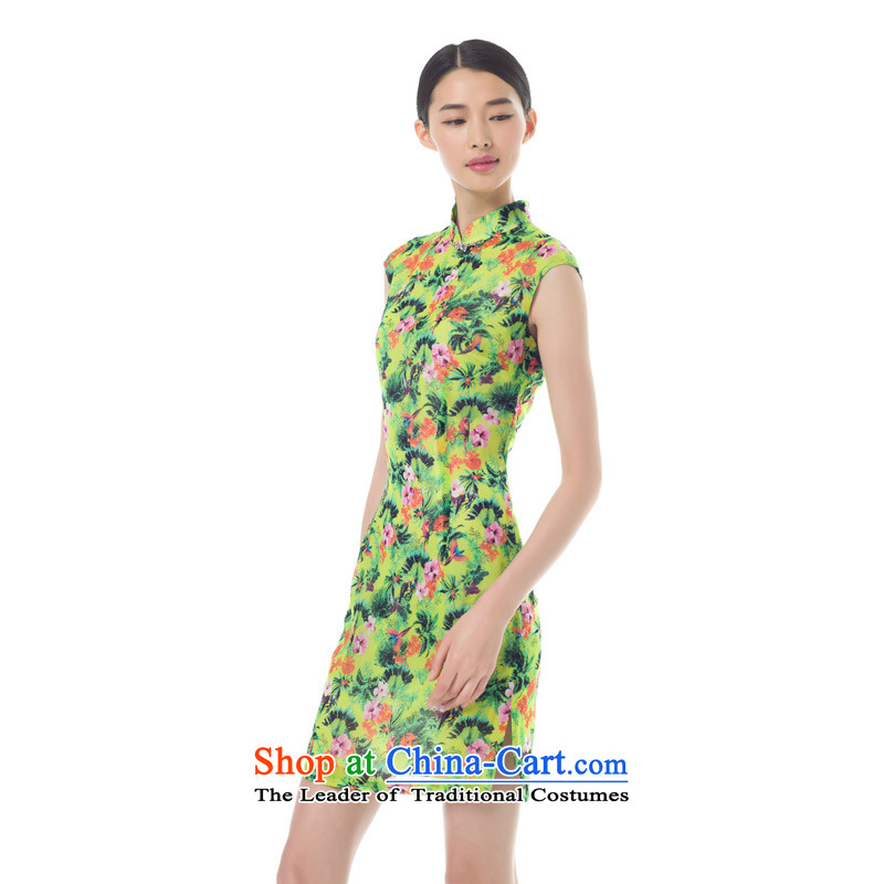 Wooden spring of 2015 is a new stylish package rotator cuff short cheongsam dress 42818 Female Sau San 15 light green XL, Wood , , , the true online shopping