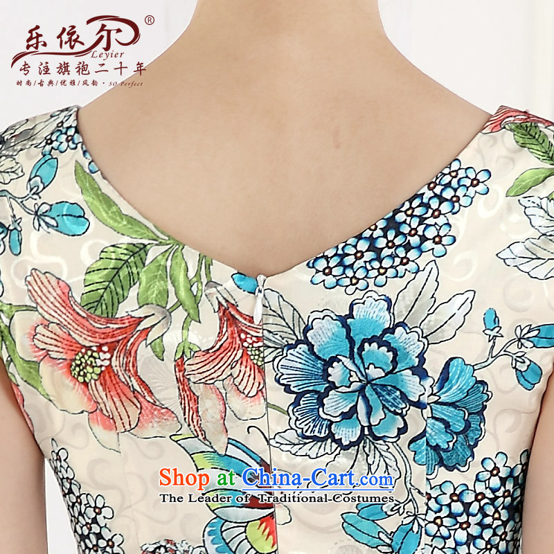 In accordance with the American's spring 2015 new short cheongsam dress female retro stamp improved embroidery girls qipao daily green M, in accordance with the (leyier Lok) , , , shopping on the Internet
