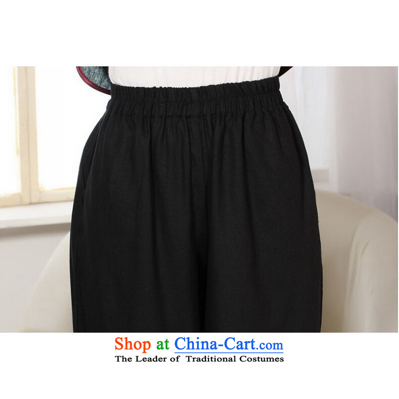 Ms. Tang Jing court intended pants summer costume Han-wide-legged pants ethnic female black , L' pants Jing Ge , , , shopping on the Internet