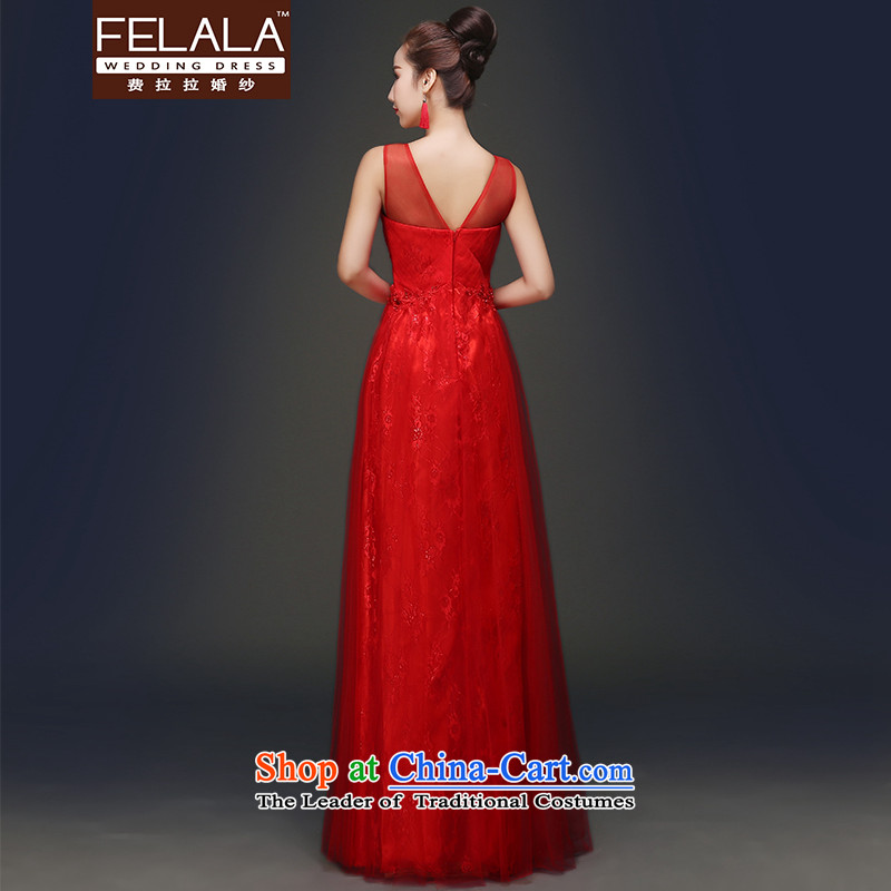 Ferrara in spring and summer 2015 new shoulders and sexy V-Neck bows service light wedding dresses red S Ferrara wedding (FELALA) , , , shopping on the Internet