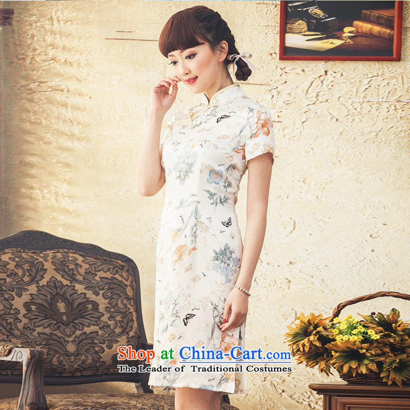 A Pinwheel Without Wind the new Yat Silk Cheongsam, improvement of stamp short stylish new spring and autumn day-to-day cheongsam dress suspiciously , L, Yat Lady , , , shopping on the Internet