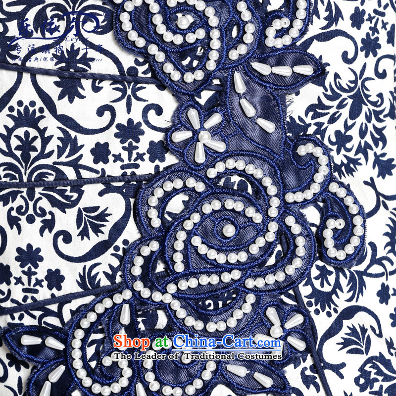 In accordance with the American's Spring New cheongsam porcelain retro ethnic improved cheongsam dress daily retro 2015 porcelain color (in accordance with the American, L leyier shopping on the Internet has been pressed.)