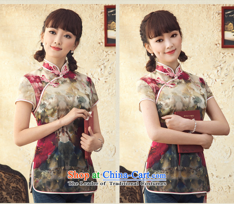 A Pinwheel Without Wind Fairy Peony Plaza New Silk Cheongsam shirt ethnic improved Ms. Tang dynasty 2015 Spring/Summer Load the Red M picture, prices, brand platters! The elections are supplied in the national character of distribution, so action, buy now enjoy more preferential! As soon as possible.