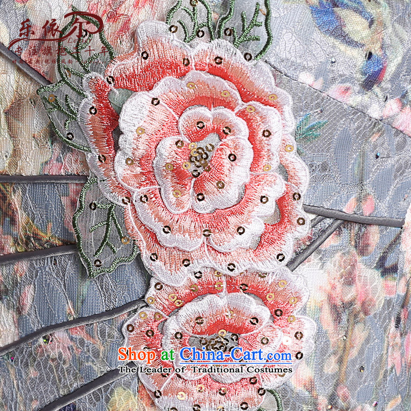 In accordance with the American's 2015 new improved gentlewoman qipao retro flower embroidery short skirt daily video Qipao) thin package and pink , L, in accordance with the (leyier Lok) , , , shopping on the Internet