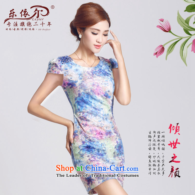 In accordance with the American's spring short-sleeved improved qipao female skirt the Sau San retro package and daily gentlewoman short qipao 2015 XL, Lok in accordance with new red (leyier) , , , shopping on the Internet