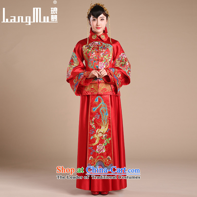 The 2015-soo Luang Wo Service Bridal Chinese wedding dress longfeng use Tang dynasty bows services red qipao Soo kimono , L, Luang in , , , shopping on the Internet