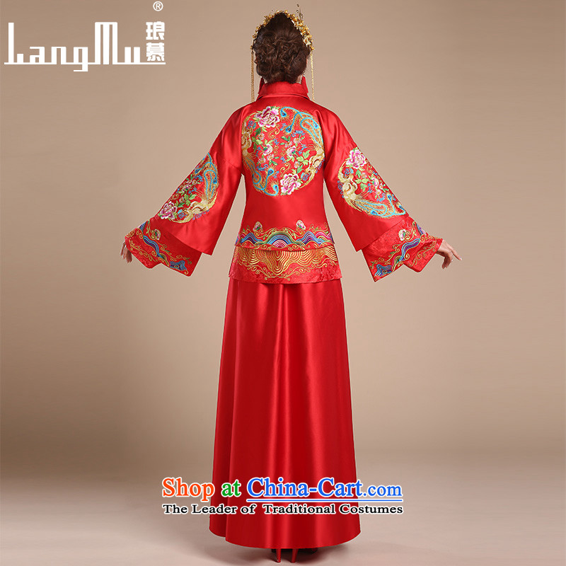 The 2015-soo Luang Wo Service Bridal Chinese wedding dress longfeng use Tang dynasty bows services red qipao Soo kimono , L, Luang in , , , shopping on the Internet