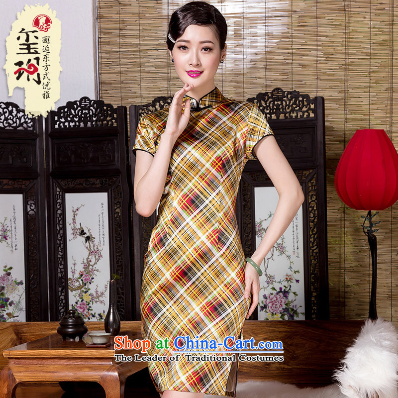 The seal of the spring and summer of 2015, the Republic of Korea, New Style sub heavyweight silk cheongsam dress qipao daily Ms. banquet picture color M seal decreased by , , , shopping on the Internet