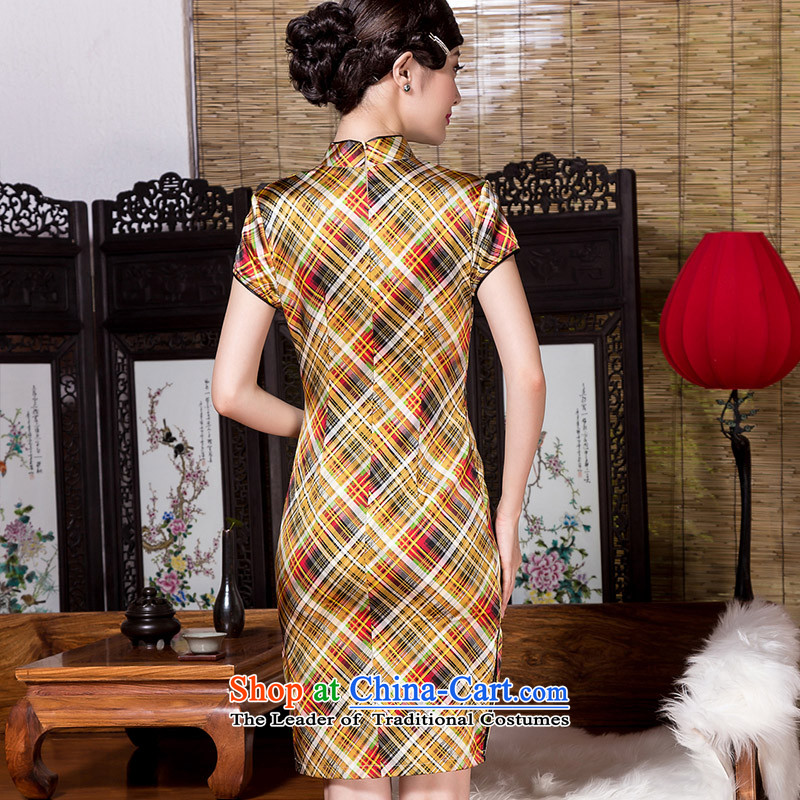 The seal of the spring and summer of 2015, the Republic of Korea, New Style sub heavyweight silk cheongsam dress qipao daily Ms. banquet picture color M seal decreased by , , , shopping on the Internet