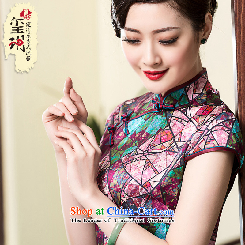 The seal of the spring and summer of 2015, diamond heavyweight silk cheongsam dress improved Sau San retro herbs extract female qipao picture color XXL, seal decreased by , , , shopping on the Internet
