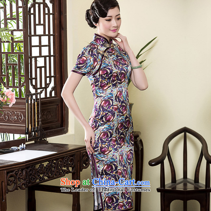 The Seal of 2015 heavyweight silk cheongsam dress daily stamp improvement of the Republic of Korea, Tang Dynasty Chinese qipao wind skirt picture color L, seal decreased by , , , shopping on the Internet