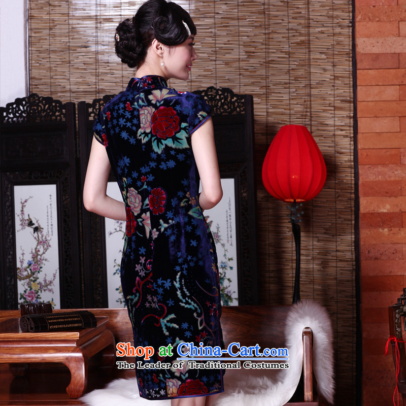 The seal of the spring and summer of 2015, new upscale Silk flower lint-free annual herbs extract qipao gown cheongsam dress photo banquet color XL, seal decreased by , , , shopping on the Internet