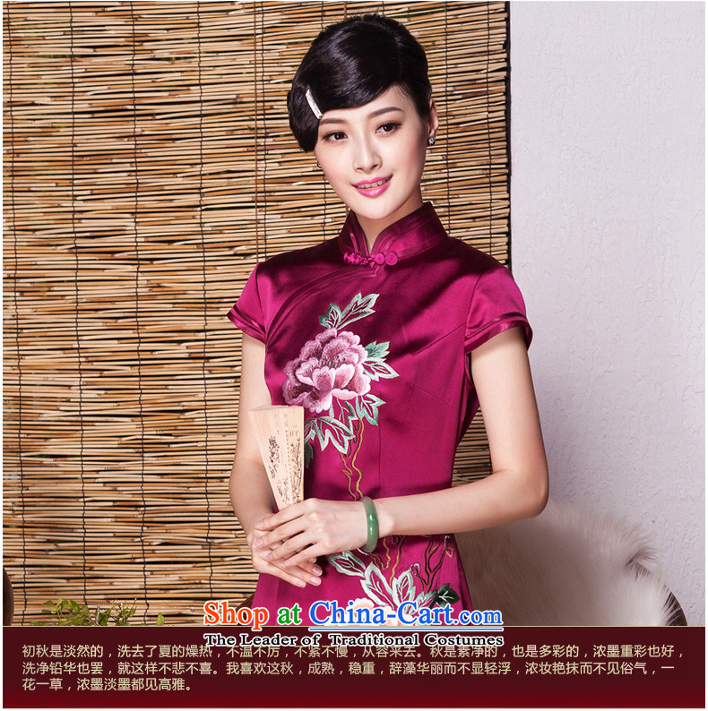 The Seal of 2015 high-end summer manually push embroidered heavyweight silk cheongsam dress suit the Republic of Korea Shanghai embroidery retro skirt wine red XXL picture, prices, brand platters! The elections are supplied in the national character of distribution, so action, buy now enjoy more preferential! As soon as possible.