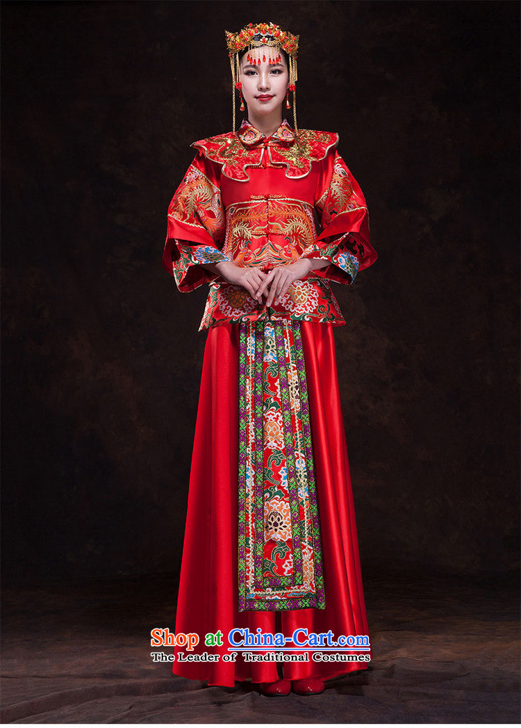The new 2015 Luang Sau Wo Service marriages qipao gown longfeng bows service long-sleeved use Chinese wedding dress wedding pictures, price XS winter, brand platters! The elections are supplied in the national character of distribution, so action, buy now enjoy more preferential! As soon as possible.
