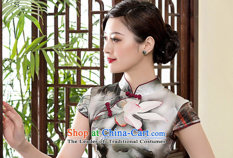 The Seal of 2015 ink Lotus Silk Cheongsam daily, Sau San elegance cheongsam dress improved picture color pictures, prices, XXL brand platters! The elections are supplied in the national character of distribution, so action, buy now enjoy more preferential! As soon as possible.