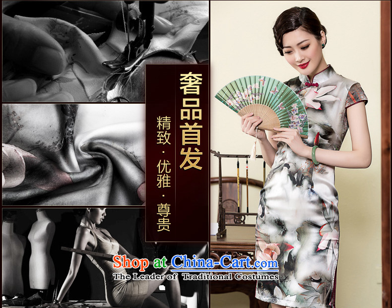 The Seal of 2015 ink Lotus Silk Cheongsam daily, Sau San elegance cheongsam dress improved picture color pictures, prices, XXL brand platters! The elections are supplied in the national character of distribution, so action, buy now enjoy more preferential! As soon as possible.