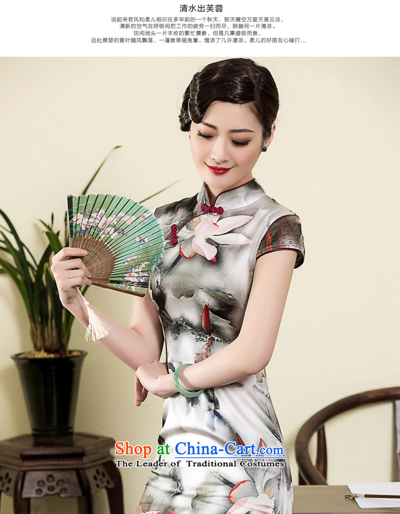 The Seal of 2015 ink Lotus Silk Cheongsam daily, Sau San elegance cheongsam dress improved picture color pictures, prices, XXL brand platters! The elections are supplied in the national character of distribution, so action, buy now enjoy more preferential! As soon as possible.