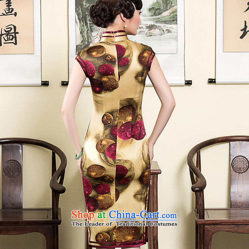 The seal of the original silk in long elegant qipao Ms. retro herbs extract summer daily dress skirt picture quality color , L, seal decreased by , , , shopping on the Internet