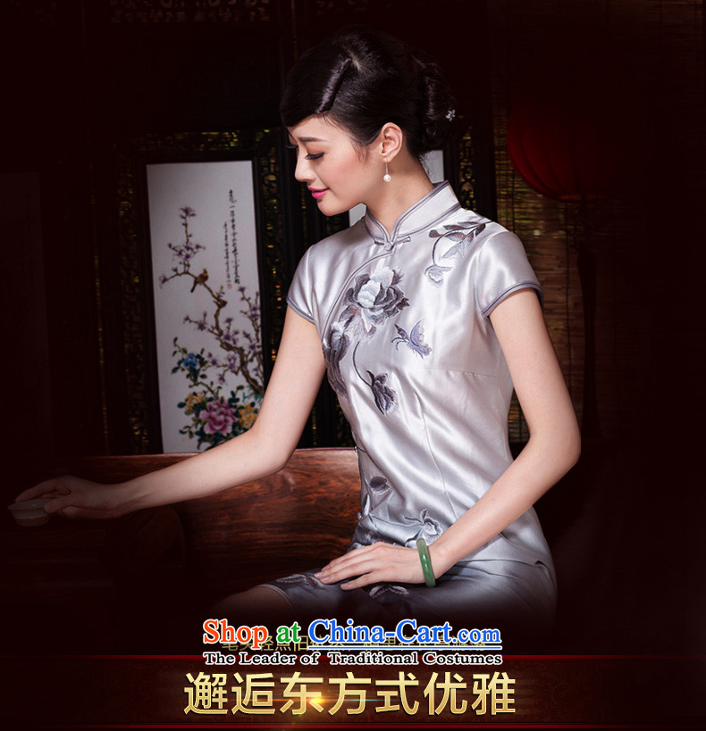 The seal of the spring and summer of 2015 gradient heavyweight Silk Cheongsam elegant ethnic retro Tang dynasty embroidery cheongsam dress photo color female XXL picture, prices, brand platters! The elections are supplied in the national character of distribution, so action, buy now enjoy more preferential! As soon as possible.