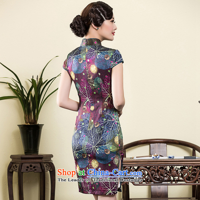 The seal of the spring and summer of 2015, New heavyweight Silk Cheongsam art stamp improvements banquet Ms. everyday dress picture color L qipao seal decreased by , , , shopping on the Internet