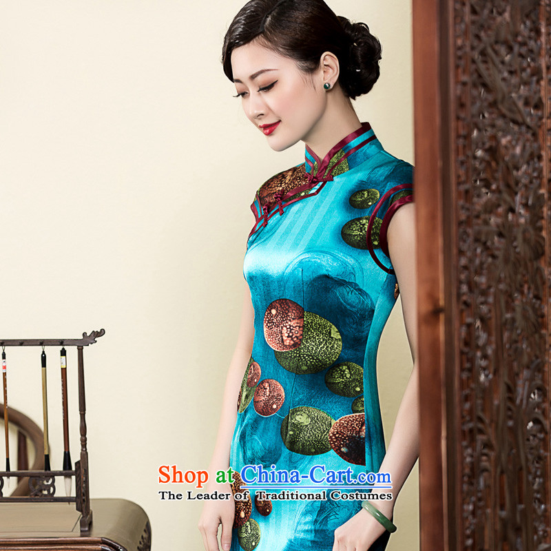  The spring of 2015 of a new seal, banquet high-end cheongsam look stamp elegant qipao Ms. short-sleeved improved skirt picture color L pre-sale 20 days, seal has been pressed by shopping on the Internet