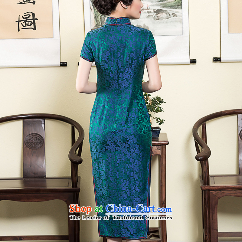  In the summer of 2015, seal long incense cloud yarn Silk Cheongsam short-sleeved improvement of ethnic Chinese cheongsam dress photo color M seal decreased by , , , shopping on the Internet