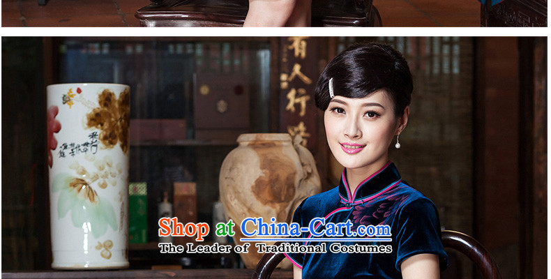 The Seal of upscale scouring pads nail Pearl 2015 hand-painted daily cheongsam look elegant improved national cheongsam dress E399 Dutch blue L purple blue and red 20 days pre-sale prices, pictures, brand platters! The elections are supplied in the national character of distribution, so action, buy now enjoy more preferential! As soon as possible.