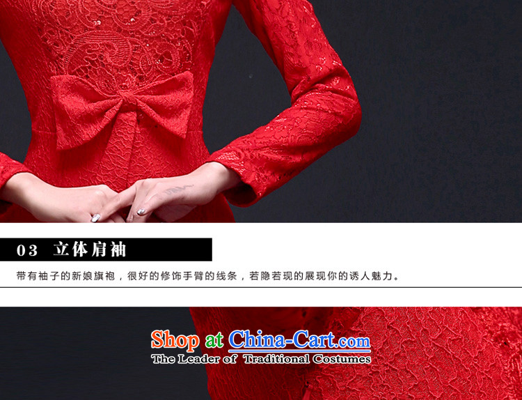 The new 2015 autumn and winter red bride wedding dress stylish long-sleeved back to door service long-sleeved) bows qipao L picture, prices, brand platters! The elections are supplied in the national character of distribution, so action, buy now enjoy more preferential! As soon as possible.