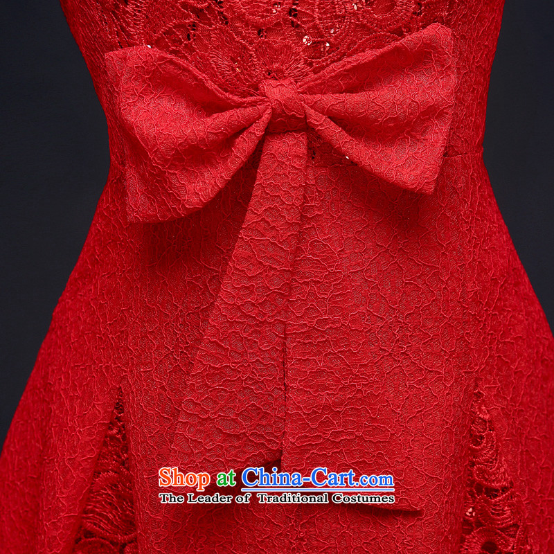 The new 2015 autumn and winter red bride wedding dress stylish long-sleeved back to door service long-sleeved) bows cheongsam , L, a service-leung , , , shopping on the Internet