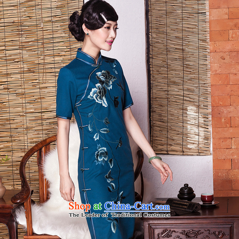 The seal of the Winter 2015 New banquet embroidery high-end cheongsam look elegant improvement by Ms. Cuff Color Picture skirt qipao XL, seal decreased by , , , shopping on the Internet