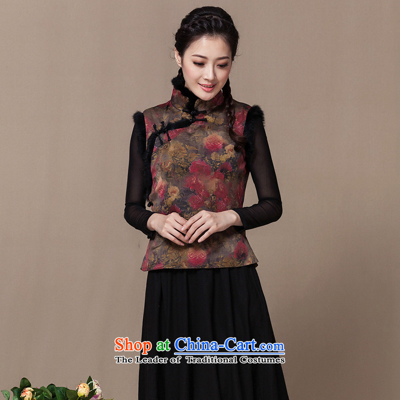 The seal of the Winter 2015 new cloud of incense yarn retro Tang vests silk Chinese qipao-T-shirt, a picture color M seal decreased by , , , shopping on the Internet