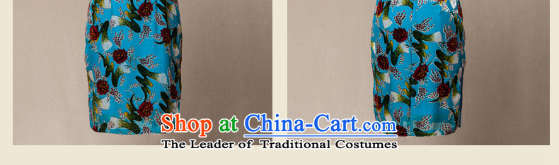 The Seal of 2015 Summer scouring pads qipao gown improved day-to-day China wind flocking Ms. retro qipao XXXL blue skirt picture, prices, brand platters! The elections are supplied in the national character of distribution, so action, buy now enjoy more preferential! As soon as possible.