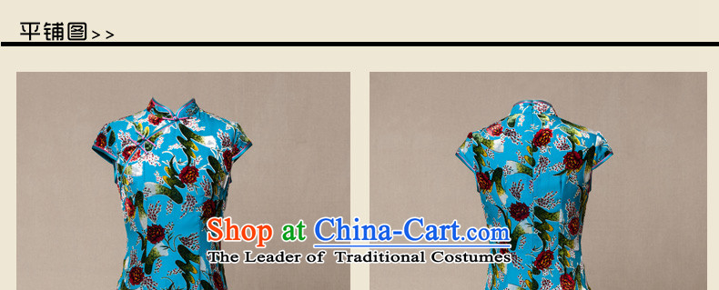 The Seal of 2015 Summer scouring pads qipao gown improved day-to-day China wind flocking Ms. retro qipao XXXL blue skirt picture, prices, brand platters! The elections are supplied in the national character of distribution, so action, buy now enjoy more preferential! As soon as possible.