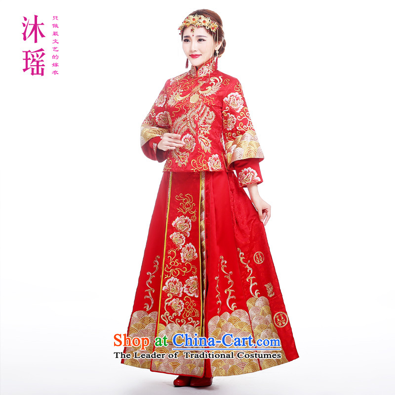 Bathing in the  same brides angelbaby Yao Feng-soo wo service use summer bride bows services 2015 new ancient ceremonial dress wedding gown of luxury Chinese embroidery S  breast 84cm, Mu Yao , , , shopping on the Internet