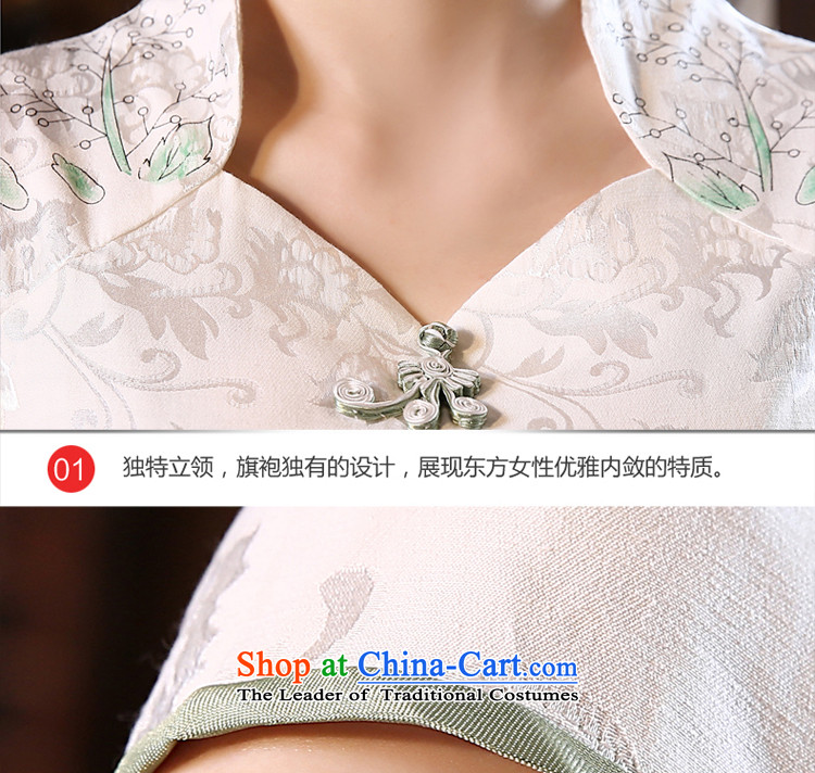 【 pro-am- 2015 new fall short of the improved daily Sau San Stylish retro short-sleeved qipao temperament dresses white - 10 days of L-waist 73cm picture, prices, brand platters! The elections are supplied in the national character of distribution, so action, buy now enjoy more preferential! As soon as possible.